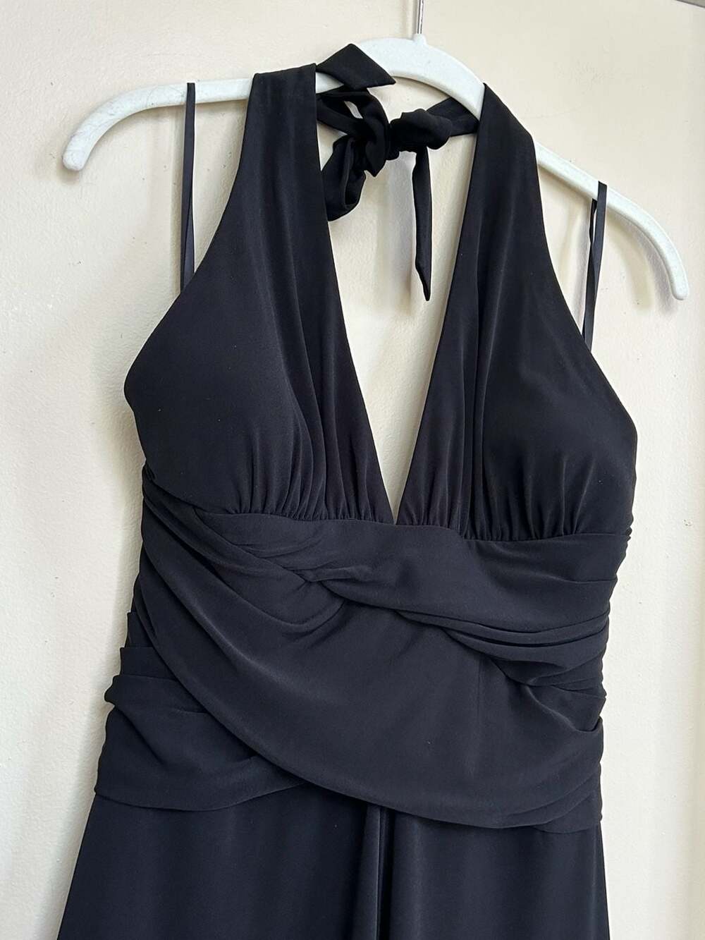 White House Black Market Black Halter Dress Size 14